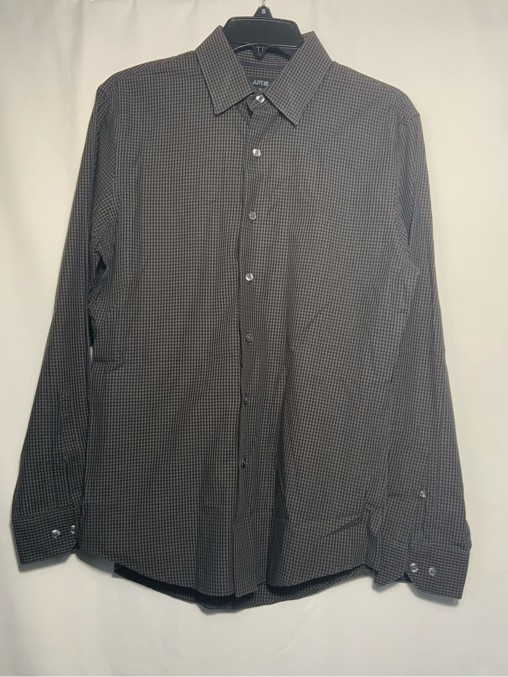 Apt. 9 Black and Gray Micro-Check Dress Shirt
